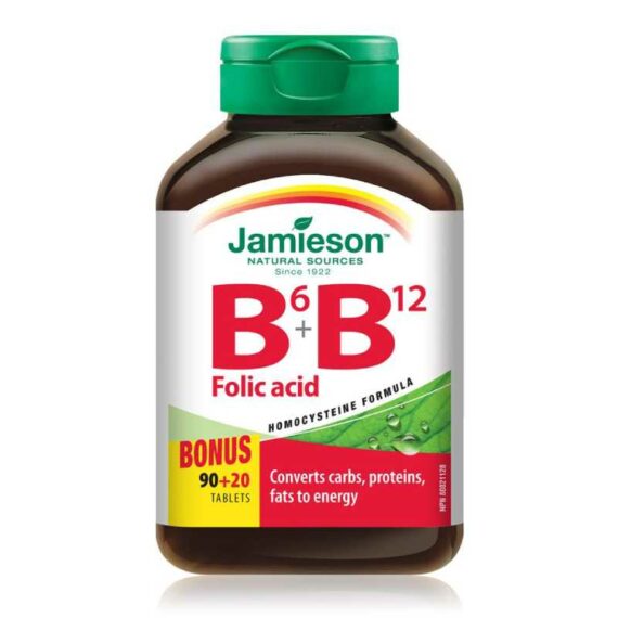 Jamieson Vitamin B6+B12+Folic Acid tablets