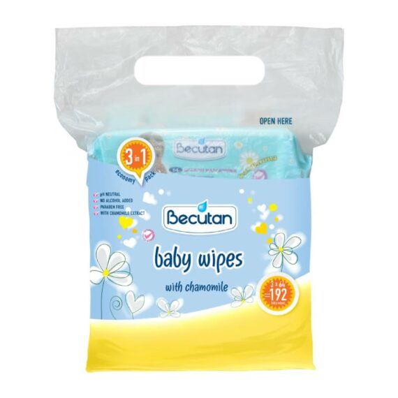Becutan baby wipes with chamomile 3x64