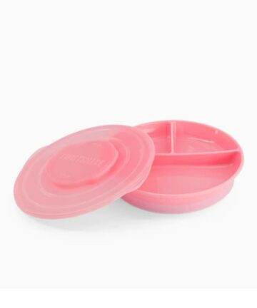 Twistshake divided plate pink