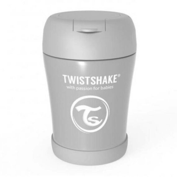 Twistshake Insulated Food Container 350ml Pastel Gray front