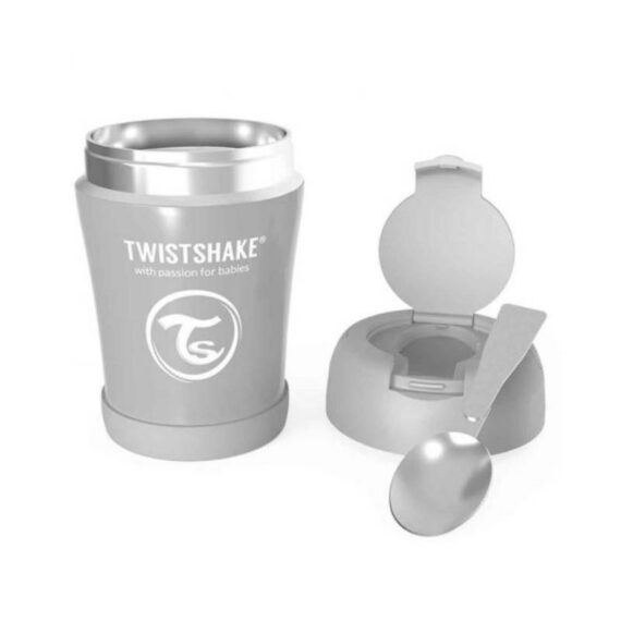 Twistshake Insulated Food Container 350ml Pastel Gray parts