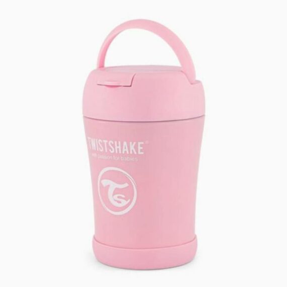 Twistshake Insulated Food Container 350ml Pastel Pink