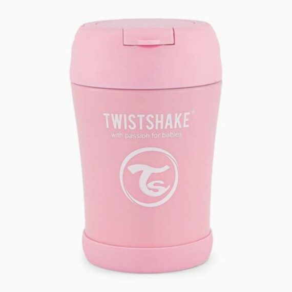 Twistshake Insulated Food Container 350ml Pastel Pink front