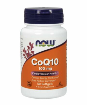 NOW CoQ10 + Vitamin E capsules