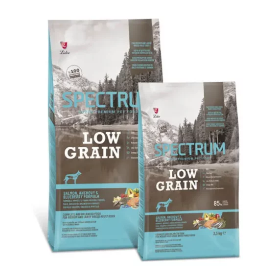 Spectrum low grain M/L adult dog salmon and anchovy and blueberry 12kg