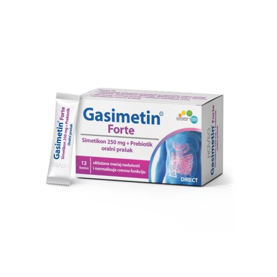 GASIMETIN FORTE SIMETHICONE + пребиотик, орална пудра, 12 кесички