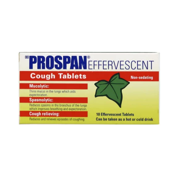 Prospan Acute шумлива таблета помага во ублажување на кашлањето. Тоа е муколитичко и спазмолитичко средство кое како активна состојка содржи екстракт од суви листови од бршлен. Не содржи алкохол, без шеќер и бои.