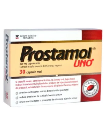 Prostamol uno содржи екстракт од плодови од џуџести палми (Serenoa repens, Serenoa serrulata) кој е хербален лек кој се користи за лекување на простатата.