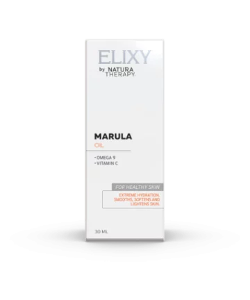 ELIXY Marula oil е масло добиено од јаткастиот плод на дрвото марула кое е добро познато како елисир на младоста. Богато со Омега 9 масна киселина која пенетрира многу подлабоко во кожата од сите други навлажнувачи. Содржи мононезаситени масни киселини и природни антиоксиданси кои делуваат против стареење и е одличен извор на Ц витамин кој помага во затегање, зацврстување и осветлување на кожата.