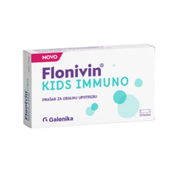 Flonivin Kids Immuno, прашок за перорална употреба е граничен производ со 15 милијарди корисни микроорганизми (Saccharomyces boulardii, Lactobacillus acidophilus и Bifidobacterium lactis), инулин, витамин Д3 и цинк, наменети за имунитет и дигестивна микрофлора кај деца над 1 година.