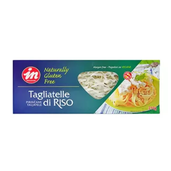Tagliatelle di Riso без глутенски оризови таљатели се направени од оризово брашно, имаат многу малку калории, содржат протеини и диетални влакна. Во споредба со тестенините од пченица, тие имаат помека текстура, помала содржина на маснотии и имаат одличен вкус.