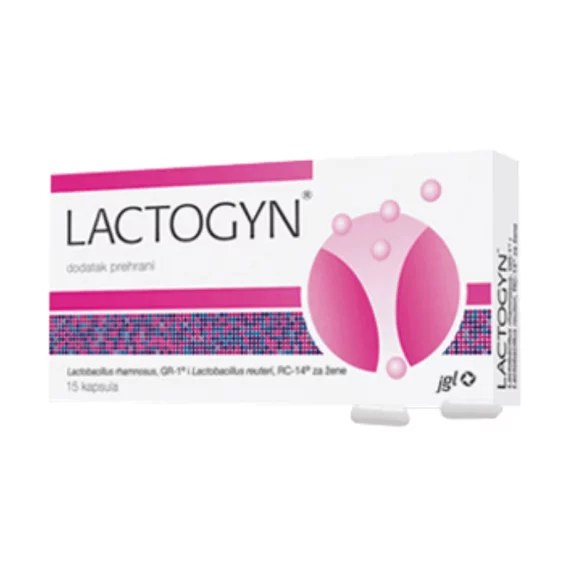 Lactogyn е прв пробиотик наменет специјално за жените кој се применува орално - преку устa. Кај жените многу чести проблеми се пецкање и чешање во интимното подрачје, зголемен вагинален исцедок, проследени со бактериски, вирусни и габични инфекции. Lactogyn® овозможува зголемување на бројот на природните лактобацили во вагиналната флора и помага во лекување и превенирање на повторувачки инфекции.