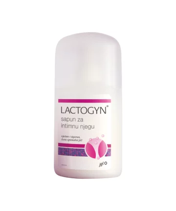 Lactogyn интимниот сапун во својот состав има млечна киселина, камилица и невен. Lactogyn сапунот е исклучително нежен и сигурен за употреба, штити од инфекции и ја чува природната вагинална флора.