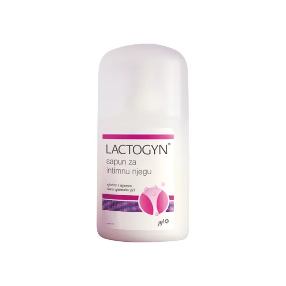 Lactogyn интимниот сапун во својот состав има млечна киселина, камилица и невен. Lactogyn сапунот е исклучително нежен и сигурен за употреба, штити од инфекции и ја чува природната вагинална флора.